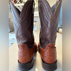 Tecova Men's Ostrich Cowboy Boots, Size 11M
